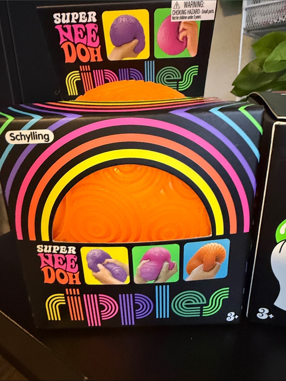 THREE Super Nedoh balls Ripples Groovy Glob & Fuzz Trio - Pink, Orange, Green - Picture 3 of 6